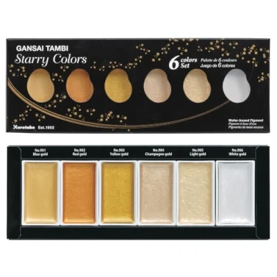 Immagine di Kuretake GANSAI TAMBI Set di 6 colori (Starry colors)