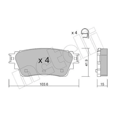 Immagine di METELLI 22 1294 0 Kit pastiglie freno con segnalatore acustico usura