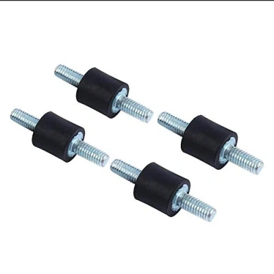 Immagine di 4 supporti isolanti in gomma antivibrazione M4 10 x 10; bobine, doppie viti, ammortizzatori antivibranti, bobine di per auto, barca.
