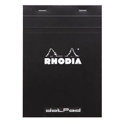 Immagine di RHODIA 16559C Bloc Notes Punto metallico Dotpad N16 Nero A5 Puntinato Dot 80 Fogli staccabili carta Clairefontaine bianca g/m Copertina in rivestita flessibile e Resistente Basics