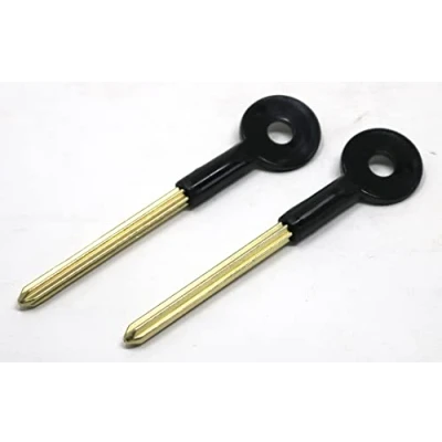 Immagine di fiXte 2 chiavistelli universali extra lunghi in ottone per porte e finestre, 110 mm, lunghezza chiave 60 mm