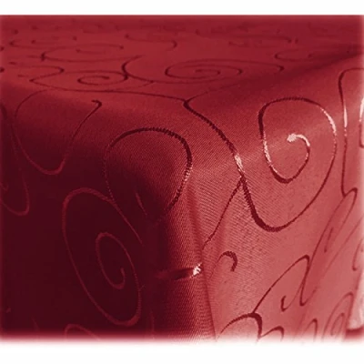 Immagine di Jemidi Elegante tovaglia ornamentale effetto seta lucida, disponibile in 31 misure e 7 colori, Poliestere, rosso scuro, 135 x 200