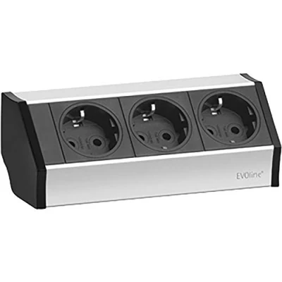 Immagine di EVOline 159360001300 Multipresa 3 scomparti Nero, Argento Schuko 1 pz.