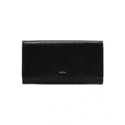 Immagine di Fossil Portafoglio da donna Logan, Clutch con patta in pelle/poliuretano nero 19,4 cm L x 2,5 10,2 H SL7833001