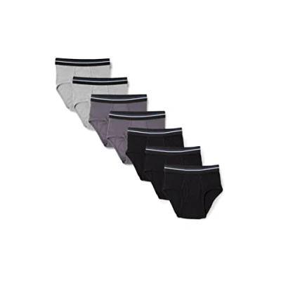 Immagine di Amazon Essentials Slip Intimo in Cotone Senza Etichetta Uomo, Pacco da 7, Carbone/Grigio Puntinato/Nero, XL