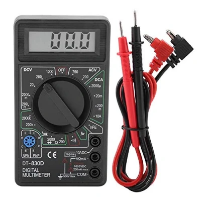 Immagine di Multimetro Digitale con Onda Quadra DT830D Mini Voltmetro Amperometro Misuratore Ohmmetro Display LCD Puntali di Prova Buzzer 1999 Conteggio