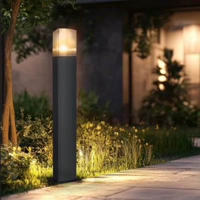Immagine di Miratic Paletto Luce da Giardino Esterno per Sentieri Vialetti Terrazze IP54 Palo Lampada Terra Illuminazione Esterna Base E27 Lampadina non Inclusa (senza sensore di movimento)