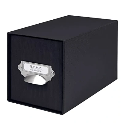 Immagine di Rössler Papier 1327452700 S.O.H.O. Cassetto porta CD, con etichetta inseribile e maniglia, nero, 1 pezzo