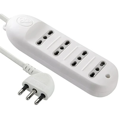 Immagine di Electraline 62013 Multipresa 4 Posti Bivalenti 10/16A Cavo 1,5 mt Bianco