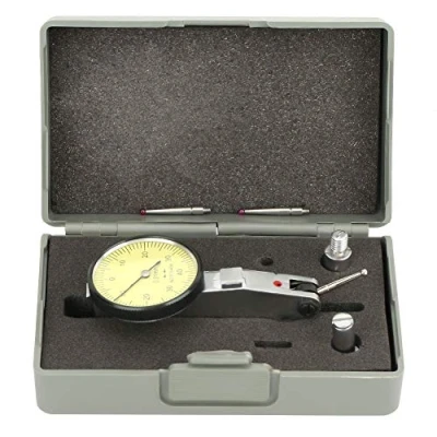 Immagine di Kit Indicatore di test quadrante, 0 40 0,01 mm Pinza a coda rondine metrica precisione quadrante Comparatore con 2 sonde, quadrante(Ruby)