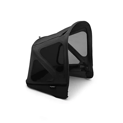 Immagine di Bugaboo Donkey Cappottina Breezy, Estensibile per una maggiore copertura e Protezione Solare ottimale, Resistente all&#039;Acqua, Compatibile Con Tutti i Passeggini Donkey, Midnight Black