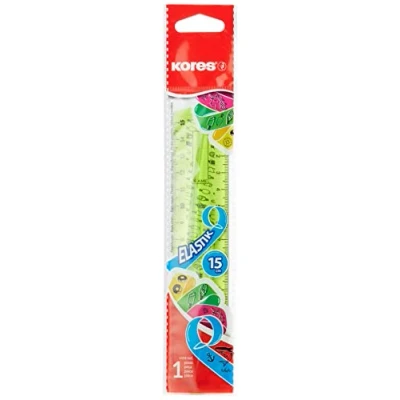Immagine di Kores Elastik: Righello Flessibile da 15 cm con Bordo a Inchiostro per Bambini e Studenti, Leggero, Articoli la Scuola l&#039;Ufficio, Confezione 1 in Colori Assortiti