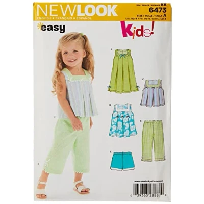 Immagine di New Look cartamodello 6473: Toddler Separates, Taglia A, Cotone, Bianco, A (1/2 1 2 3 4)