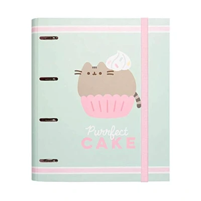 Immagine di Grupo Erik: Raccoglitore A4 Pusheen, a 4 anelli con elastico e copertina rigida in cartone, 32 x 27,5 cm, Cartella Portadocumenti A4, Cancelleria Pusheen