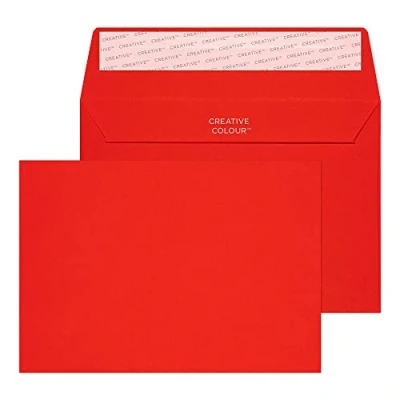 Immagine di Design Range Vibrant 106 Buste C6 con chiusura adesiva, 120 g/mq, confezione da 500, colore: Rosso