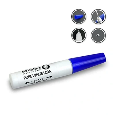 Immagine di SD COLORS 12 ml Vernice Ritocco con Pennello Pure White (LC9A) Compatibile VW/Audi Riparazione di Graffi, Scheggiature e Verniciatura