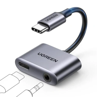 Immagine di UGREEN 2 in 1 Adattatore USB C a Jack 3.5mm PD 30W DAC Chip per Cuffie con Porta di Ricarica Type Compatibile Phone 15 Pro iPad Air 2022 Galaxy S23/S22 MacBook Xiaomi huawei