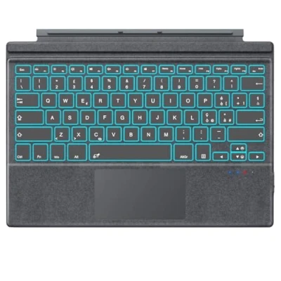 Immagine di MoKo Tastiera Italiana per Microsoft Surface PRO 7 Plus/PRO 7/PRO 6/PRO 5/PRO 4/PRO 3, QWERTZ Layout Bluetooth Ricaricabile con Trackpad, Retroilluminazione a Colori