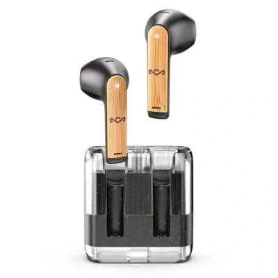 Immagine di House of Marley Zion True Wireless Bluetooth Earbuds Auricolari con Microfono Integrato, 16 Ore di Autonomia, Cuffie In Ear, Custodia per USB C, Materiali Sostenibili, Nero