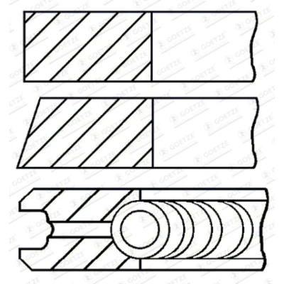 Immagine di GOETZE ENGINE 08 441700 00 Kit Fasce Elastiche 81 VOLKSWAGEN: Transporter 5, Multivan 5 (7HM
