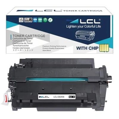 Immagine di LCL Cartucce di Toner compatibile 55A CE255A (1 Pack, Nero) Sostituzione per HP LaserJet Enterprise P3010 P3011 P3015 P3016 P3015d P3015dn P3015n P3015x 500 MFP M525dn M525f Pro M521dn