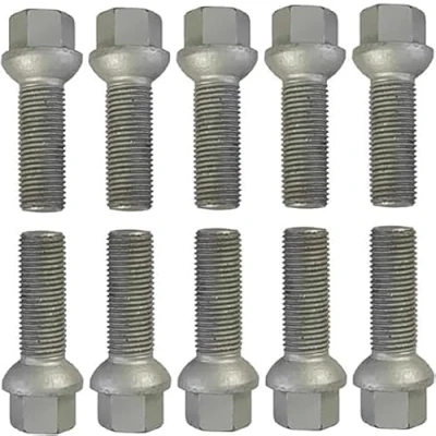 Immagine di R14 10 bulloni per ruota, colore argento, M14 x 1,5, 65 mm
