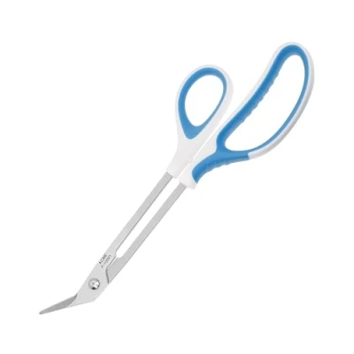 Immagine di First Aid Only Forbicine per unghie con manico extra lungo, in acciaio inox speciale, lama angolata, 21 cm, colore bianco/blu, P 10001