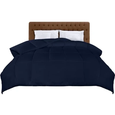 Immagine di Utopia Bedding Piumino 220 x 260 cm, Piumone Leggero per Letto Matrimoniale, 100% Imbottitura in Fibra Cava, Trapunta Microfibra Tutte le Stagioni (Blu Navy)