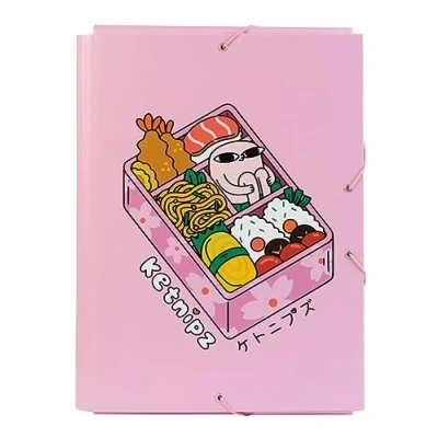 Immagine di Grupo Erik: Cartellina rigida Ketnipz Cartella portadocumenti A4 espandibile, 34 x 24,5 cm, a 3 lembi con elastico, Cartelletta Porta Documenti in cartone, gadget