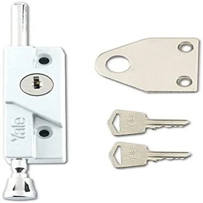 Immagine di Yale V 8K116 WH Bullone Multiuso per Porta, Adatto Fissare Porte scorrevoli Singole o Doppie in Alluminio, Bianco