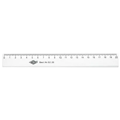 Immagine di Wedo 5220 Righello 20 Cm, Bordo Inchiostro, Plastica, Trasparente