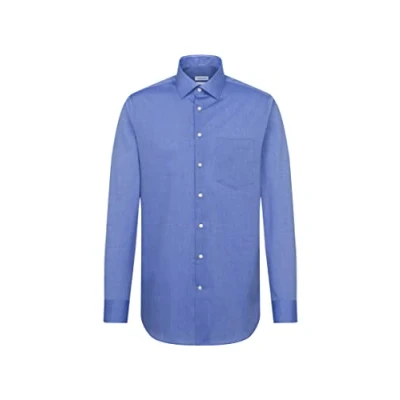 Immagine di Seidensticker Regular Bügelfrei Kent Langarm, Camicia Uomo, Blu (Mittelblau), 49