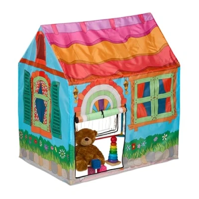Immagine di Relaxdays Tenda da Gioco a Forma di Casetta per Bambini, Giocattolo Camera Interno, HLP 103 x 96 75 cm, Colorata, Poliestere
