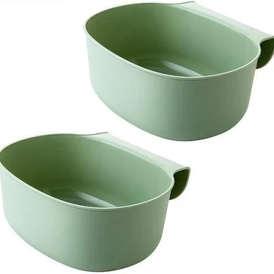 Immagine di Wankd Contenitore Rifiuti Cucina da Appendere Set 2X Vaschetta Raccolta Scarti Organico Contenitori Umido Pensili (2X verde)