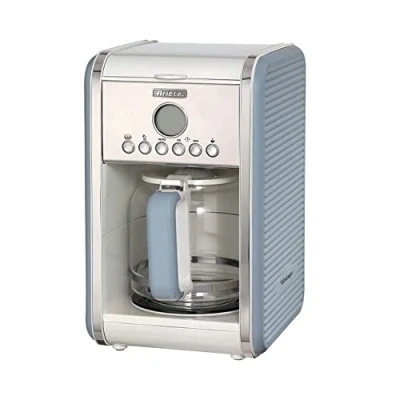 Immagine di Ariete 1342 Macchina per Caffè Americano 12 tazze Caraffa in vetro temperato Programmazione fino a 24 ore Autospegnimento 2000 Watt Celeste