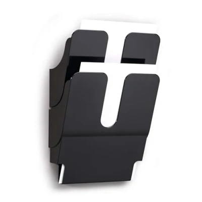 Immagine di Durable 1709008060 Flexiplus 2 A4, Espositore da Parete, per Documenti Formato A4 Verticale, Comparti, 247x360x100 mm, Nero