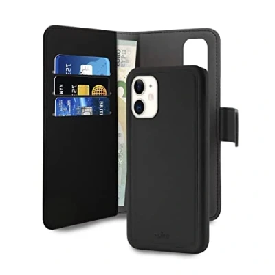 Immagine di Puro Soluzione 2 in 1, una custodia protettiva magnetica + un portafoglio con 3 slot per carte di credito iPhone XR 2019 (6,1&quot;), colore: Nero