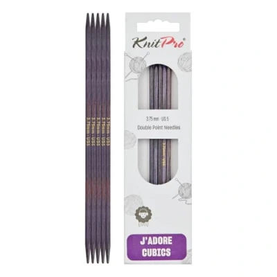 Immagine di KnitPro J&#039;Adore Cubics Ferri da Maglia a Doppia Punta Set 5 Spilli in Legno per Calzini Cappelli Guanti Corti Rotondi 15 cm x 3,75 mm