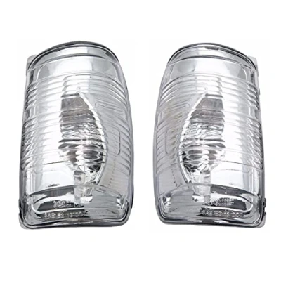 Immagine di GSRECY Freccia per specchietto retrovisore, luce ambrata/trasparente, compatibile con Ford Transit MK8 2014 &gt; ON (coppia, lenti trasparenti)
