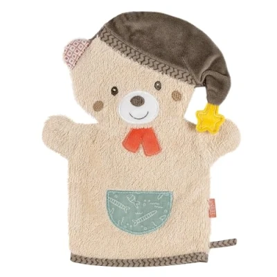 Immagine di Fehn 060331 Guanto spugna Orso, panno con figure di animali per un allegro divertimento durante il bagno, neonati e bambini da 0+ mesi