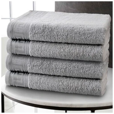 Immagine di GC GAVENO CAVAILIA Asciugamani in cotone egiziano, confezione da 4, ultra morbidi e altamente assorbenti, per bagno, ad asciugatura rapida (50 x 80 cm), grigio