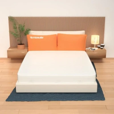 Immagine di Materasso per divano letto 140x190 cm altezza 14 cm, in WaterFoam, tessuto AloeVera, indeformabile, anallergico ed antiacaro, rigidità media. Modello: Plus H14