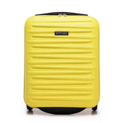 Immagine di WITTCHEN Skyspeed Line Valigia da cabina gratuita a bordo piccola rigida in ABS Maniglia telescopica 2 ruote gamba inferiore Giallo
