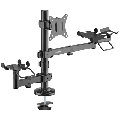 Immagine di SpeaKa Professional SP POS 200 1 parte Supporto da tavolo per monitor 43,2 cm (17) 81,3 (32) Nero terminale + stampante, Inclinabile