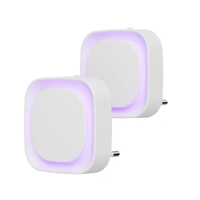Immagine di YUNLEX Presa di Luce Notturna con Sensore Crepuscolare, Bambini 3 livelli luminosità regolabile per Camera dei Bambini, Bagno, Corridoio, Cucina, Scale (Viola)