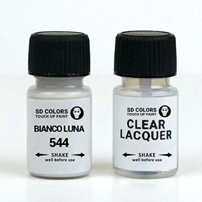 Immagine di SD COLORS BIANCO LUNA 544 Vernice per ritocchi da 15 ML, riparazione graffi e scheggiature moto scooter (vernice laccatura)