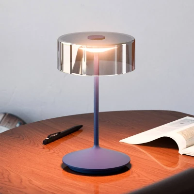 Immagine di Sigor Numotion Lampada da tavolo ricaricabile a LED, blu, vetro, IP54, dimmerabile