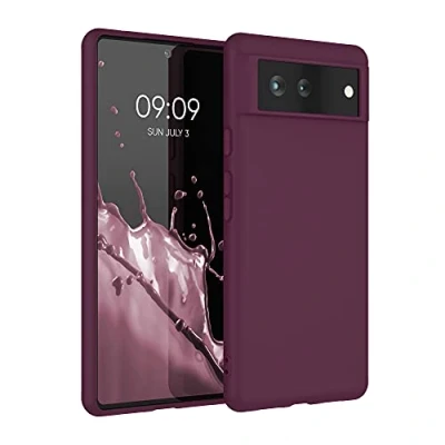 Immagine di kwmobile Custodia Compatibile con Google Pixel 6 Cover Back Case per Smartphone in Silicone TPU Protezione Gommata viola bordeaux