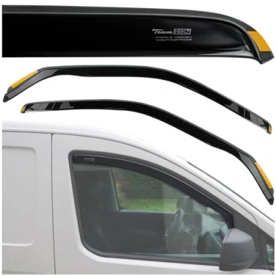 Immagine di HEKO Compatibile con Volkswagen VW T6.1 2019+ Deflettori per Vetri Laterali; Anteriori; Due pezzi; d’Aria Antipioggia, Antiturbo, Oscurati, Aerodinamici; Installazione Rapida e Semplice