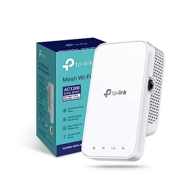 Immagine di TP Link ripetitore WiFi RE330, amplificatore AC1200, estensore fino a 120 ㎡, potente Wi Fi con porta ethernet, compatibile tutti i box internet